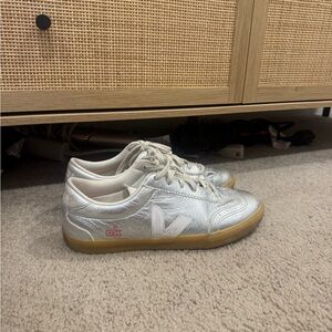 Veja Silver and White Women's Sneakers
